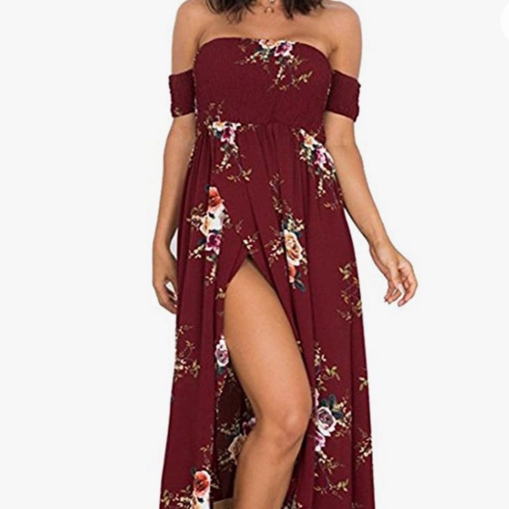 Red Floral Maxi Dress